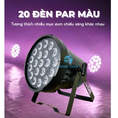 Đèn sân khấu Par LED 20 bóng RGBW, điều khiển từ xa, ánh sáng đa màu cho tiệc cưới, karaoke, sự kiện – 890.000₫ 2