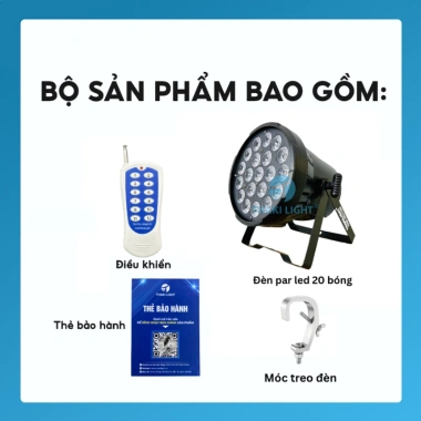Đèn sân khấu Par LED 20 bóng RGBW, điều khiển từ xa, ánh sáng đa màu cho tiệc cưới, karaoke, sự kiện – 890.000₫ 5