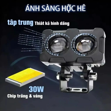 Đèn sương mù LED siêu sáng 2.026 12V/24V cho ô tô và xe máy - Mini hai chùm, giá chỉ 56.000₫