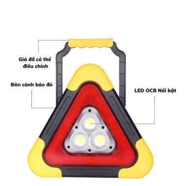 Đèn Tam Giác LED Cảnh Báo Dừng Đỗ Xe Ôtô Khẩn Cấp 3 LED Trung Tâm Sạc Năng Lượng Mặt Trời USB - 125.000₫ 7