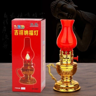 Đèn Thờ Pin Đỏ Vàng Nhỏ Gọn, Đèn Dầu Điện Tử cho Bàn Thờ - Giá 33.900₫ 2
