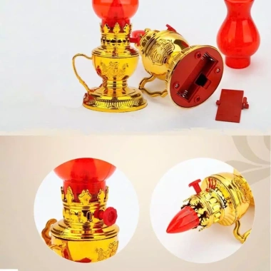 Đèn Thờ Pin Đỏ Vàng Nhỏ Gọn, Đèn Dầu Điện Tử cho Bàn Thờ - Giá 33.900₫ 3