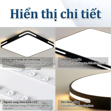 Đèn trần CDO 3 màu - Thiết kế hiện đại cho phòng khách và phòng ngủ, giá ưu đãi 158.999₫ 7