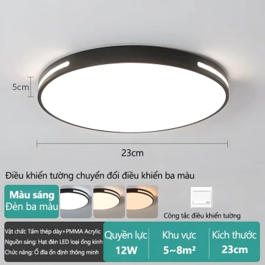 Đèn trần CDO 3 màu - Thiết kế hiện đại cho phòng khách và phòng ngủ, giá ưu đãi 158.999₫ 10