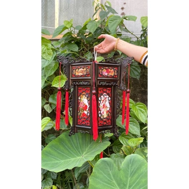 Đèn trang trí lục lăng giả gỗ nhựa 45F MINH AN, đèn lồng treo Tết, giảm còn 219.000đ