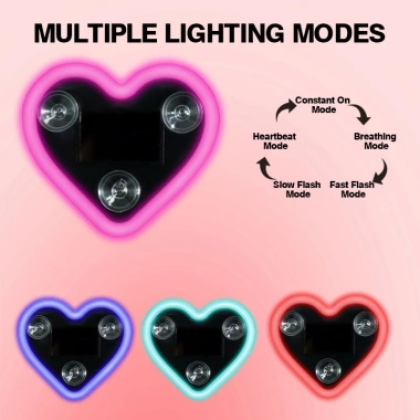Đèn Xe Ô Tô Năng Lượng Mặt Trời Tam Giác 6 Chế Độ Trái Tim LED Trang Trí 3