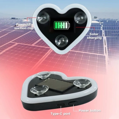 Đèn Xe Ô Tô Năng Lượng Mặt Trời Tam Giác 6 Chế Độ Trái Tim LED Trang Trí 5