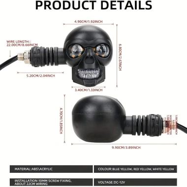 Đèn xi-nhan đầu lâu 12V LED cho xe máy, cải tiến tăng khả năng hiển thị, 2 chiếc 7 Đèn xi-nhan đầu lâu 12V LED cho xe máy, cải tiến tăng khả năng hiển thị, 2 chiếc 7