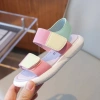 Dép bé gái quai dù pastel siêu xinh sz 26-36, sandal đi học, xăng đan trẻ em 8