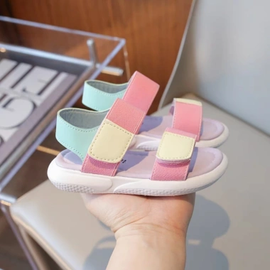Dép bé gái quai dù pastel siêu xinh sz 26-36, sandal đi học, xăng đan trẻ em 9