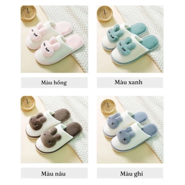 Dép Bông Hình Thỏ Trong Nhà Cao Su Chống Trượt Cao Cấp - Giá 74.999 VND 5