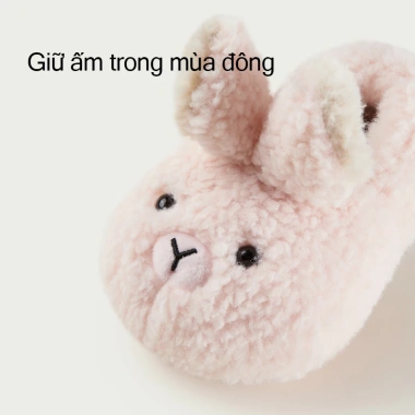 Dép bông thỏ CHEERFUL MARIO lông mịn giày gót phẳng da lộn thu đông trẻ em 6 Dép bông thỏ CHEERFUL MARIO lông mịn giày gót phẳng da lộn thu đông trẻ em 6
