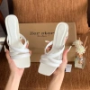 Dép Cao Gót Mũi Vuông 5cm Phối Dây Quai Mảnh Thanh Lịch, Đà Da PU Cao Cấp 8