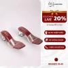 Dép Cao Gót Nữ Công Sở 5cm LUME Đỏ Mũi Hở Quai Trong Đế Chống Trượt Giá 170k