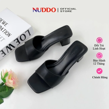 Dép Cao Gót Nữ Công Sở Đế Vuông 5 Phân - Guốc Sandal Hở Mũi Quai Ngang Êm Chân, 315k