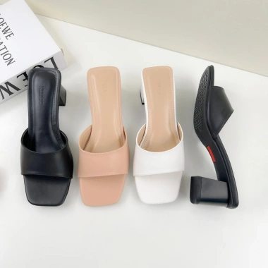 Dép Cao Gót Nữ Công Sở Đế Vuông 5 Phân - Guốc Sandal Hở Mũi Quai Ngang Êm Chân, 315k