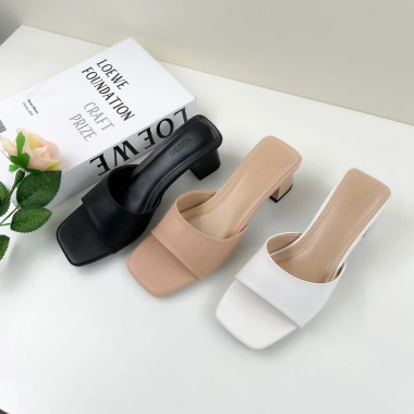 Dép Cao Gót Nữ Công Sở Đế Vuông 5 Phân - Guốc Sandal Hở Mũi Quai Ngang Êm Chân, 315k