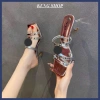Dép cao gót nữ mũi vuông 2 quai ngang phối charm đính nơ - Thời trang công sở và tiệc, giảm còn 149.000₫ 5
