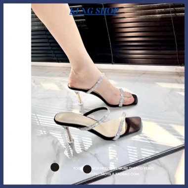 Dép cao gót nữ quai đính đá lấp lánh TT49 phù hợp tiệc, công sở, dạo phố
