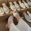 Dép cao gót nữ Ren trắng đính ngọc – Pearl Heels, hoàn hảo tiệc cưới, giá 364k 3