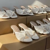 Dép cao gót nữ Ren trắng đính ngọc – Pearl Heels, hoàn hảo tiệc cưới, giá 364k 7