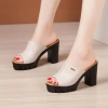 Đép cao gót quai bản phối chữ 7P SUN giảm còn 355.000đ Giá ưu đãi 355k