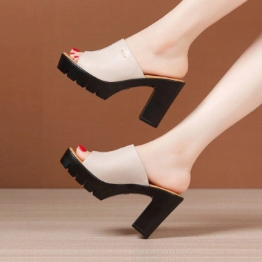 Đép cao gót quai bản phối chữ 7P SUN giảm còn 355.000đ Giá ưu đãi 355k