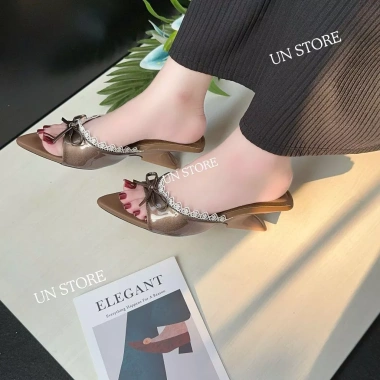 Dép cao gót quai ngang đính nơ 5 phân - Phong cách nàng thơ, mũi nhọn, giảm giá 20% chỉ 191.660₫ 3