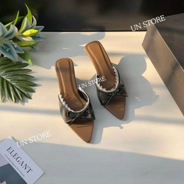 Dép cao gót quai ngang đính nơ 5 phân - Phong cách nàng thơ, mũi nhọn, giảm giá 20% chỉ 191.660₫ 9