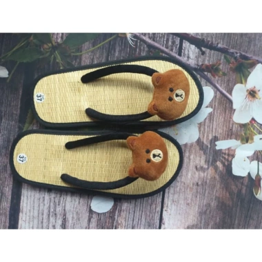 Dep chiếu gắn gấu, dép cói du lịch nhẹ, thoáng mát, giá chỉ 47.000đ 2