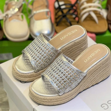 Dép Cói Nữ Đế Xuồng Cao 7cm Quai Lưới Mềm Êm - Form Đẹp Đi Chơi Đi Biển Siêu Xinh - Giá 279.000₫