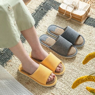 Dép Cotton Lanh Đế dày, thấm hút mồ hôi, chống trượt - Nam Nữ, giảm giá 111k 2