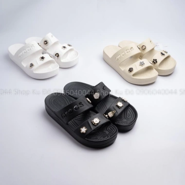 Dép Crocs 2 Quai Baya Platform Đế 4cm Tặng Sticker Giả Kim Loại Giá 149.000 VND