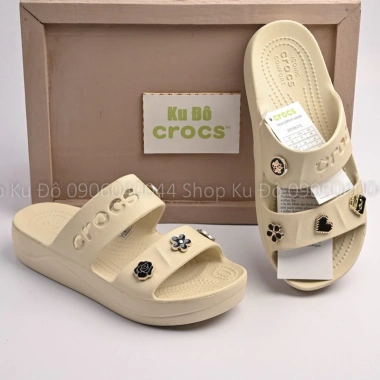 Dép Crocs 2 Quai Baya Platform Đế 4cm Tặng Sticker Giả Kim Loại Giá 149.000 VND