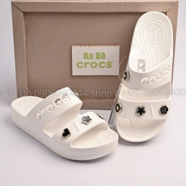 Dép Crocs 2 Quai Baya Platform Đế 4cm Tặng Sticker Giả Kim Loại Giá 149.000 VND