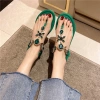 Dép đế bằng nữ Bohemian plus size 36-42, kim cương giả, xỏ ngón xương cá du lịch 6