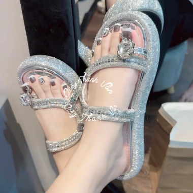 Dép kẹp ngón dây đá sợi cao 3cm - Siêu nhẹ, xinh, giảm giá 20% chỉ 170.000đ 3