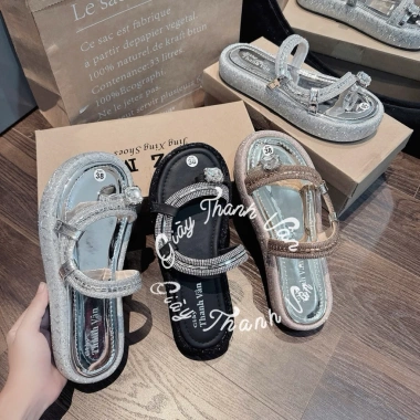 Dép kẹp ngón dây đá sợi cao 3cm - Siêu nhẹ, xinh, giảm giá 20% chỉ 170.000đ 5