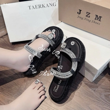 Dép kẹp ngón dây đá sợi cao 3cm - Siêu nhẹ, xinh, giảm giá 20% chỉ 170.000đ 6