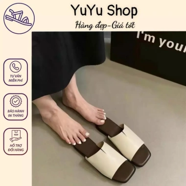 Dép lê quai da đế bệt siêu nhẹ, thoải mái cho chị em - Giá chỉ 55,300₫