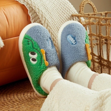 Dép lông cừu Mario hình khủng long dễ thương - Dép bông mùa đông cho bé, giá 196k 2