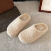 Dép lông đế dày chống trượt nữ, cotton mũi nhọn Birkenstock, tăng chiều cao