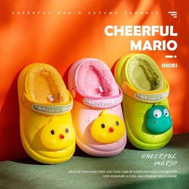 Dép lót lông mùa đông Mario cho bé – Bông mềm, chống thấm, hoạt hình dễ thương, giá 206.388₫