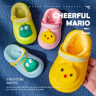 Dép lót lông mùa đông Mario cho bé – Bông mềm, chống thấm, hoạt hình dễ thương, giá 206.388₫ 2