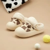 Dép Mario sục lông bò sữa trẻ em, cotton tháo rời, chống thấm nước, mùa đông bé gái & bé trai