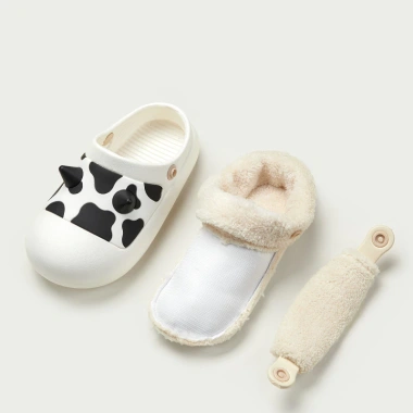 Dép Mario sục lông bò sữa trẻ em, cotton tháo rời, chống thấm nước, mùa đông bé gái & bé trai 8