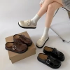 Dép Nữ Đế Dày Chống Trượt Trắng Cổ Điển - Thời Trang Hè 2.025, Đế Mềm Tăng Chiều Cao Kiểu Birkenstock MSP 802