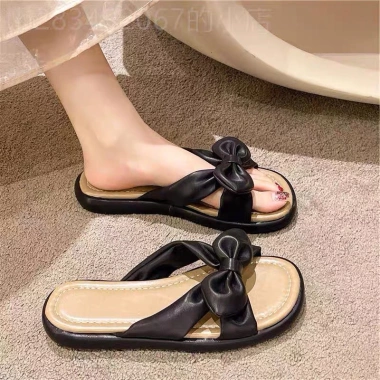 Dép nữ phối nơ quai da nhiều màu xinh xắn mẫu mới - giảm giá chỉ 68k 4