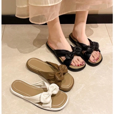 Dép nữ phối nơ quai da nhiều màu xinh xắn mẫu mới - giảm giá chỉ 68k 6