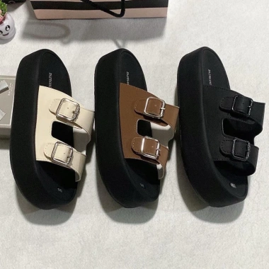Dép Nữ Thời Trang cao 5cm quai Ngang, khóa Vuông da mềm, đế cao su êm nhẹ, không trơn trượt - 175k 5 Dép Nữ Thời Trang cao 5cm quai Ngang, khóa Vuông da mềm, đế cao su êm nhẹ, không trơn trượt - 175k 5